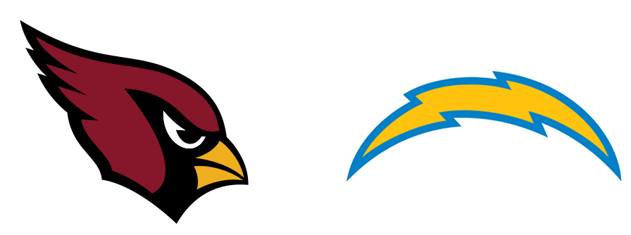 AZ Cardinals and LA Chargers logos